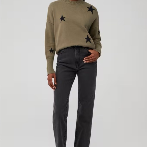 PISTOLA Darya crew neck pullover olive green and black stars size small - Picture 4 of 10